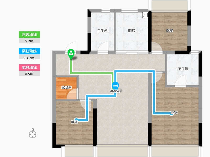 北京-北京市-龙湖中铁建·云璟-81.53-户型库-动静线