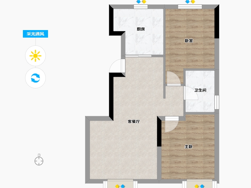 吉林省-长春市-长春金鹰世界-57.27-户型库-采光通风