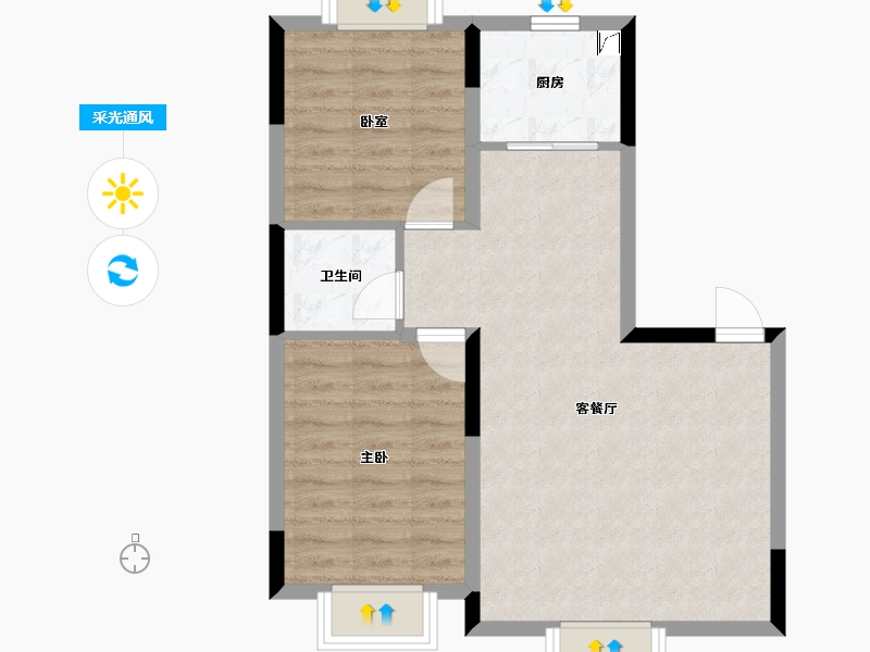 吉林省-长春市-青阳华府-59.98-户型库-采光通风