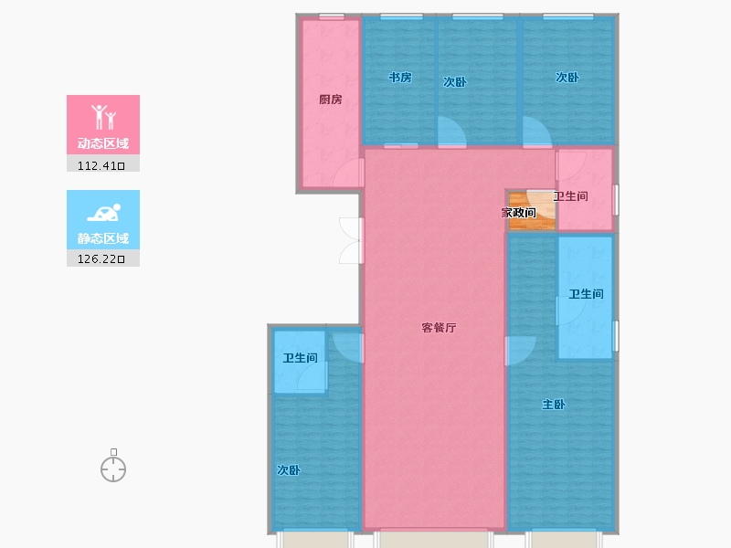 北京-北京市-学府壹号院-222.68-户型库-动静分区