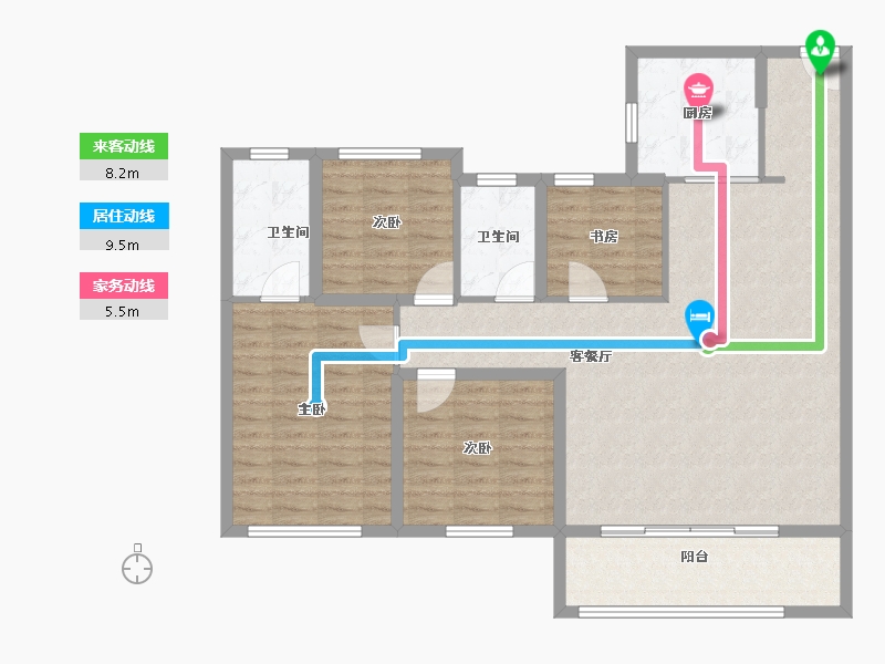 江苏省-南京市-华润置地中心·云上润府-114.40-户型库-动静线