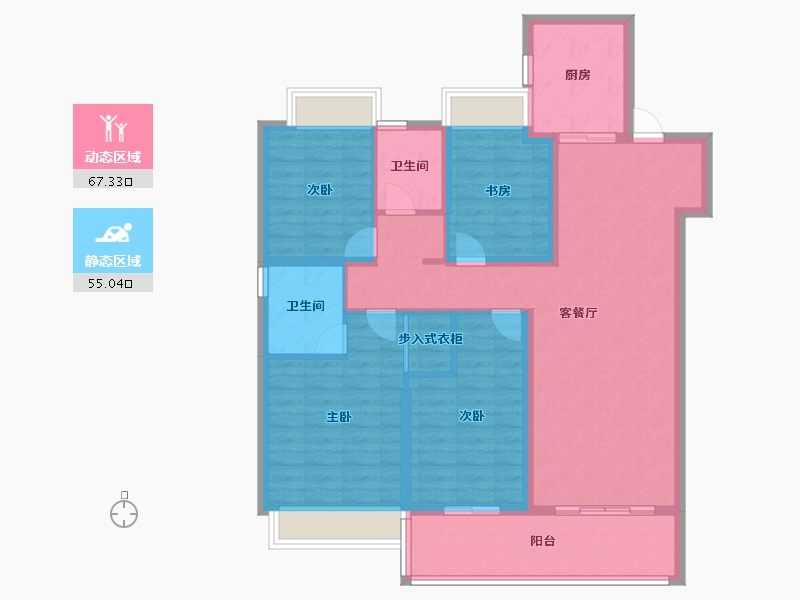 江苏省-南京市-上铁淮风晓月-109.60-户型库-动静分区