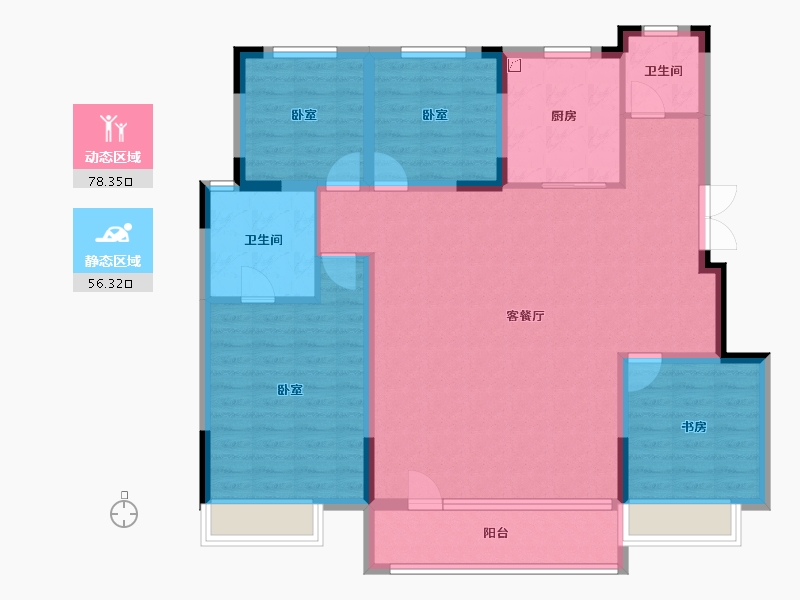 北京-北京市-龙湖中铁建·云璟-121.62-户型库-动静分区