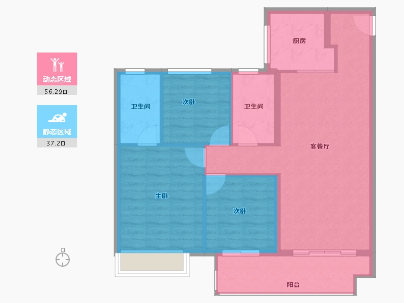 江苏省-南京市-保利观棠和府-84.80-户型库-动静分区