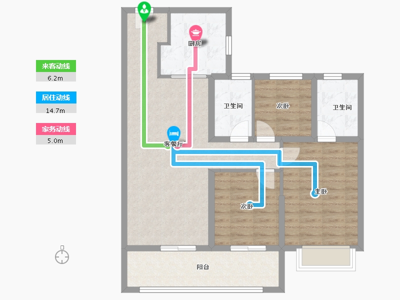 江苏省-南京市-华润置地中心·云上润府-86.40-户型库-动静线