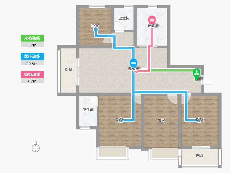 江苏省-南京市-东方公馆-101.22-户型库-动静线