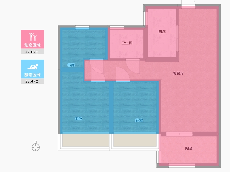 河南省-郑州市-裕华城书香苑-65.00-户型库-动静分区