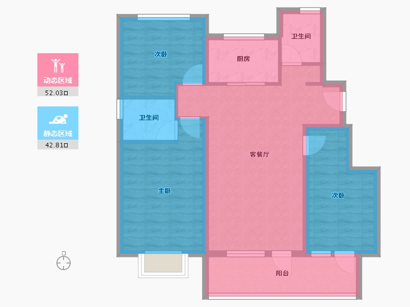 北京-北京市-公园都会-84.43-户型库-动静分区