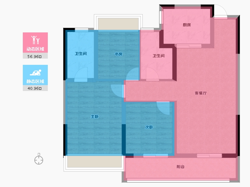 江苏省-南京市-新生圩宝龙广场-87.20-户型库-动静分区