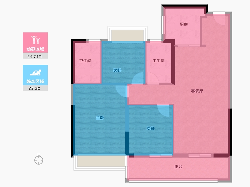 江苏省-南京市-润栖府-83.20-户型库-动静分区