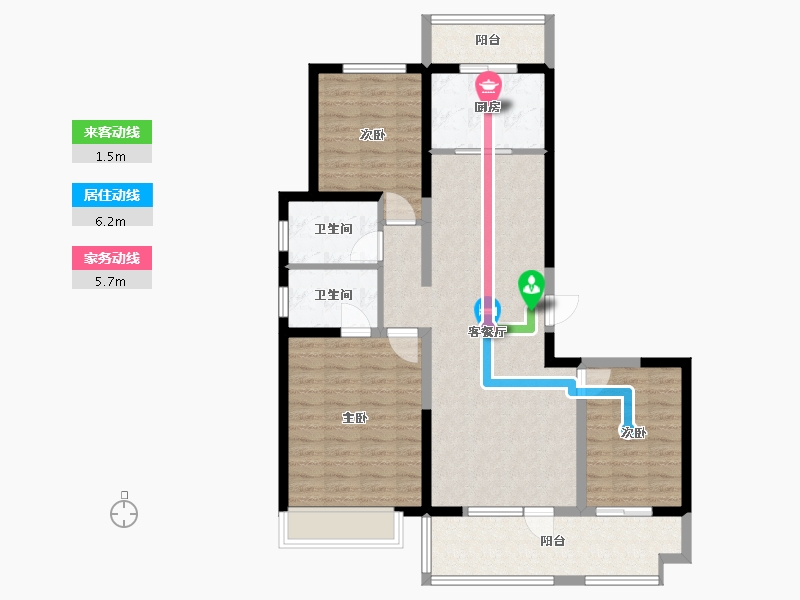 宁夏回族自治区-银川市-中环西园-1111.00-户型库-动静线