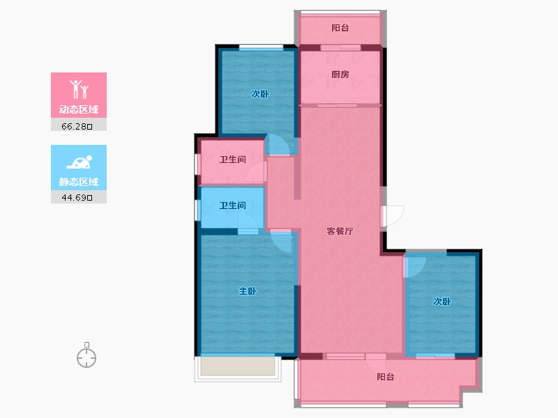 宁夏回族自治区-银川市-中环西园-1111.00-户型库-动静分区