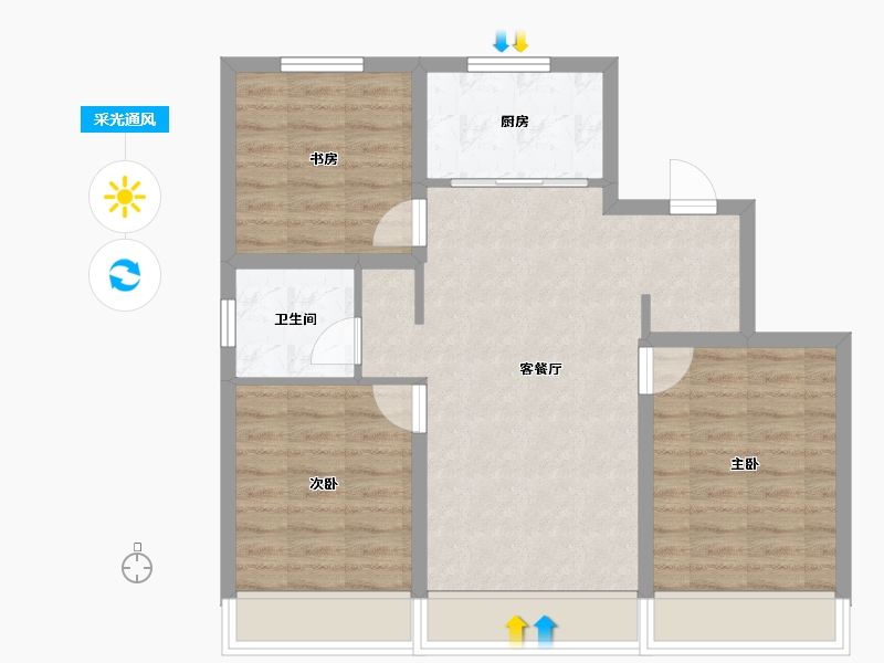 吉林省-长春市-万隆伟业京学府-70.90-户型库-采光通风