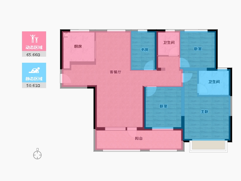 江苏省-南京市-颐居朗诗紫熙府-103.20-户型库-动静分区