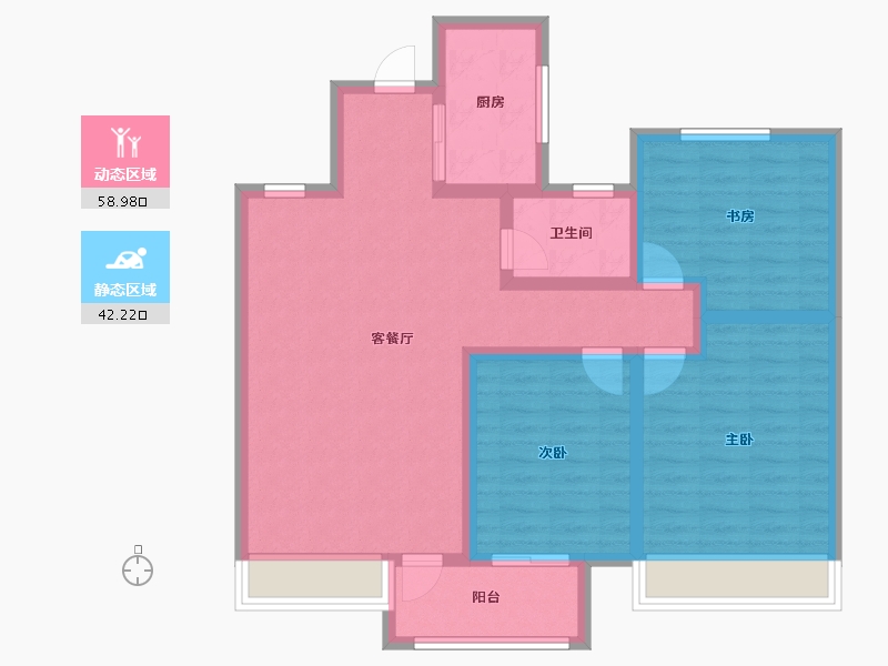 山东省-济南市-锦祥佳苑-90.11-户型库-动静分区