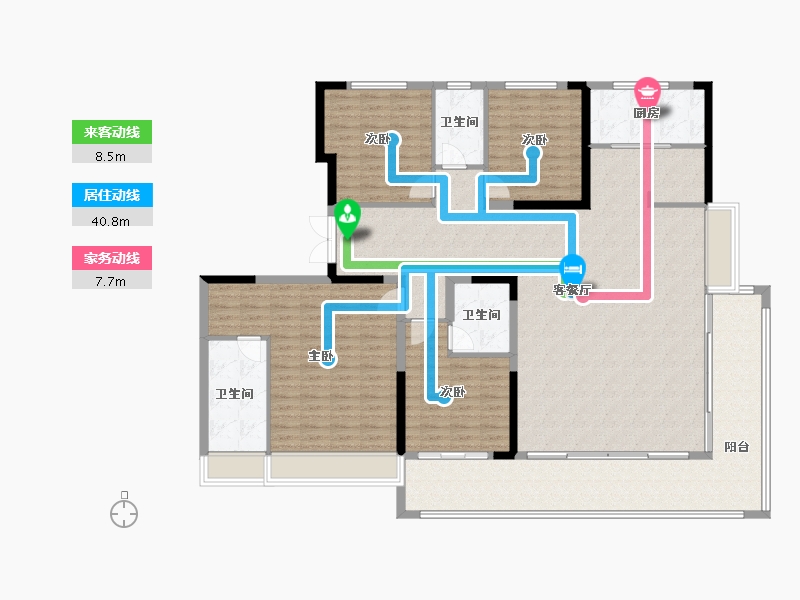 山东省-济南市-莱芜碧桂园天玺-180.81-户型库-动静线