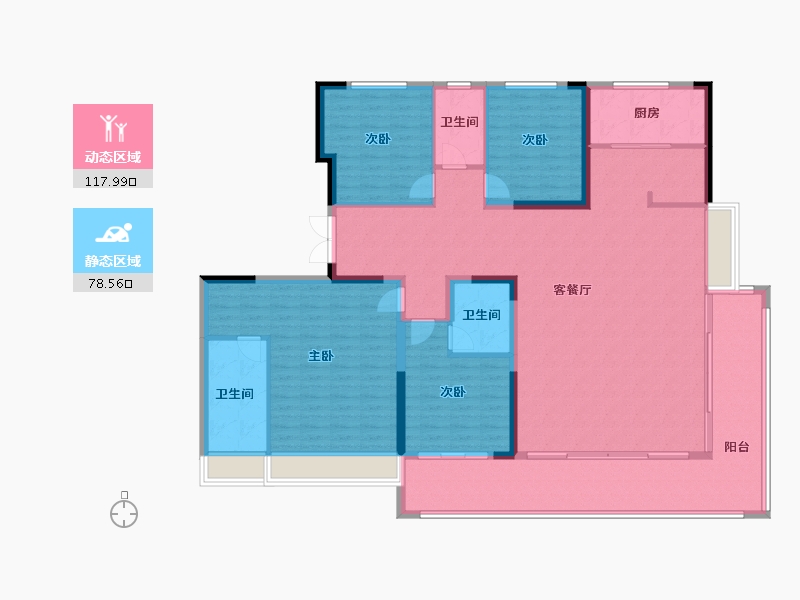 山东省-济南市-莱芜碧桂园天玺-180.81-户型库-动静分区