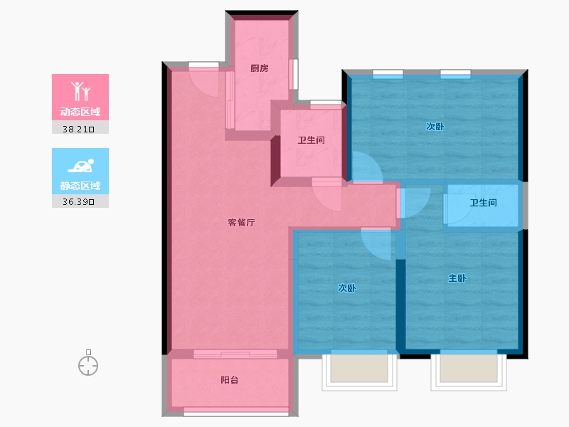 山东省-济南市-中垠御苑-74.40-户型库-动静分区