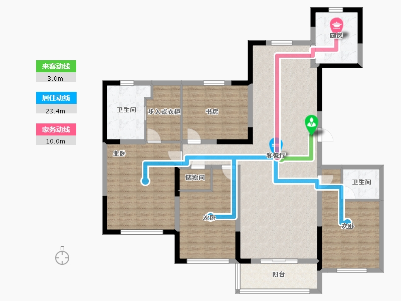 江苏省-南京市-仁恒江湾世纪-143.20-户型库-动静线