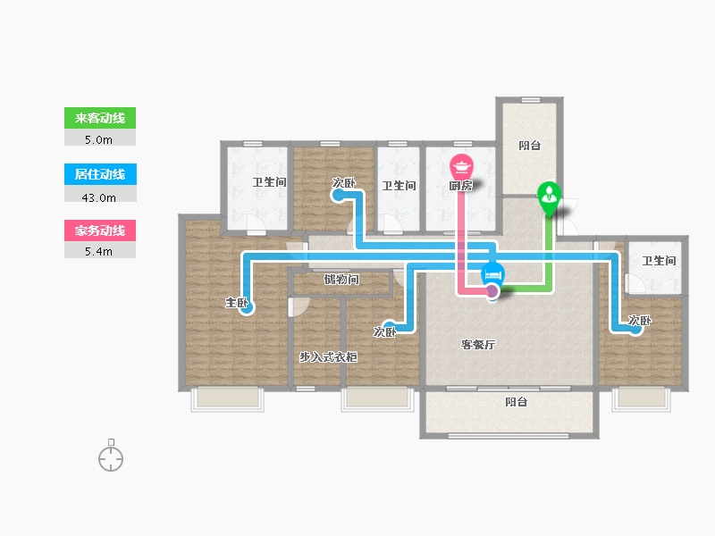 江苏省-南京市-河西金茂府-184.00-户型库-动静线