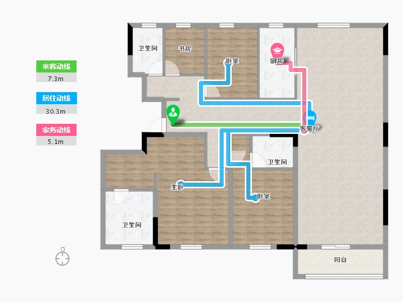 江苏省-南京市-仁恒江湾世纪-160.00-户型库-动静线