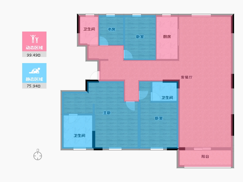 江苏省-南京市-仁恒江湾世纪-160.00-户型库-动静分区