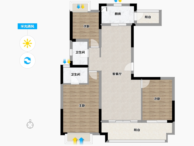 湖南省-常德市-金科集美郡-97.00-户型库-采光通风