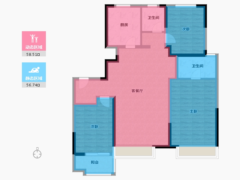 山东省-济南市-百脉悦府-103.20-户型库-动静分区