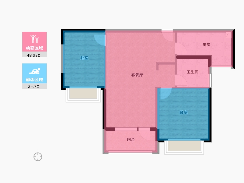 江苏省-南京市-颐居朗诗紫熙府-65.60-户型库-动静分区