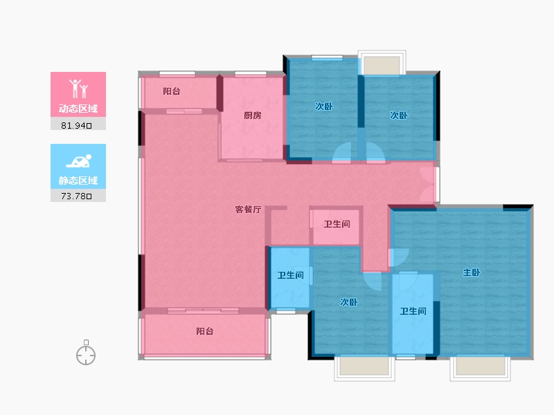 江苏省-南京市-宝能滨江府-140.80-户型库-动静分区