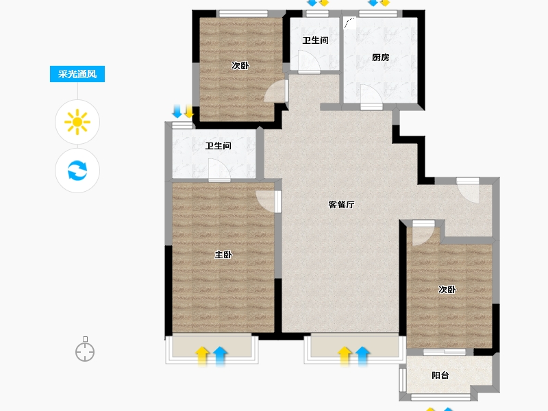 山东省-济南市-百脉悦府-103.20-户型库-采光通风