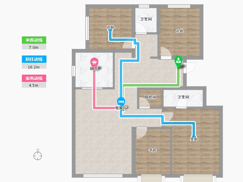 北京-北京市-招商中建·顺义臻珑府-102.21-户型库-动静线