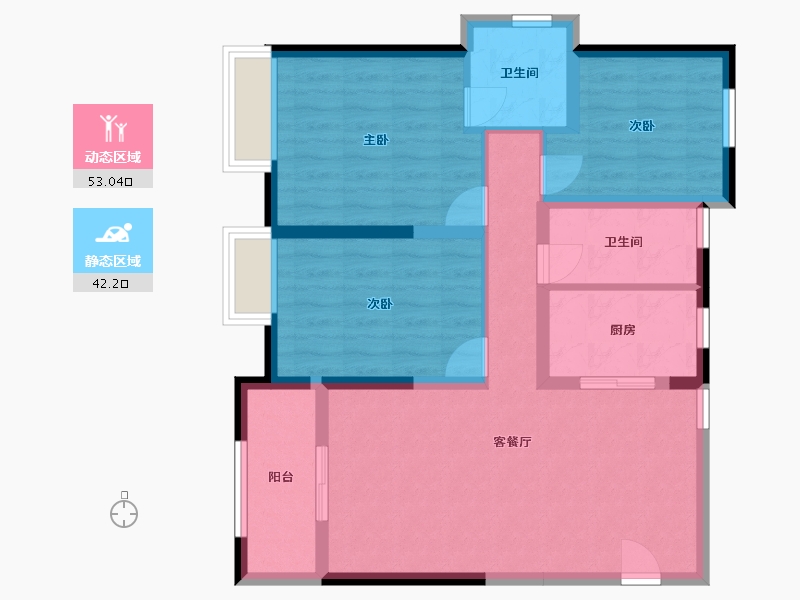 河北省-秦皇岛市-南岭国际-96.00-户型库-动静分区