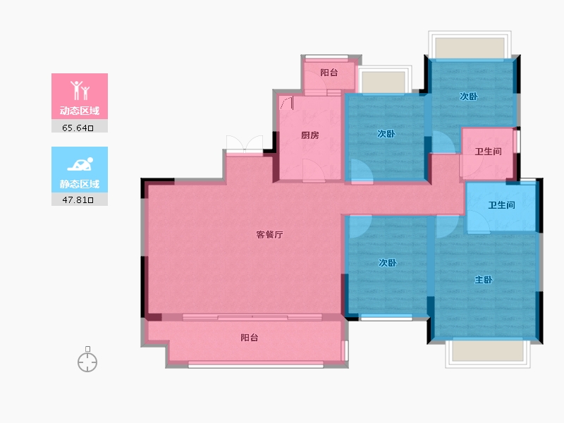 重庆-重庆市-洺悦城-106.00-户型库-动静分区