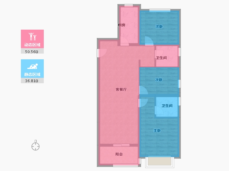 江苏省-南京市-中国铁建·栖云府-77.60-户型库-动静分区