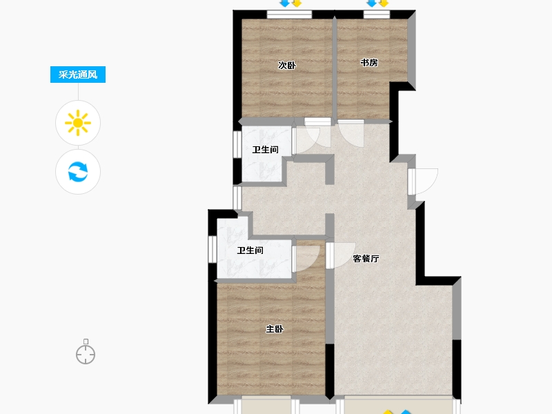 北京-北京市-中旅亦府-68.00-户型库-采光通风