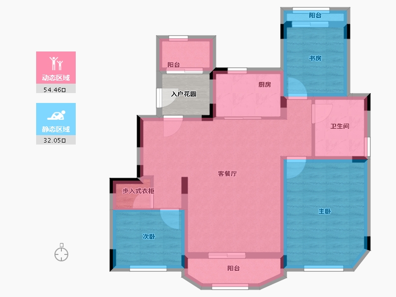 江苏省-南京市-金浦御龙湾-80.00-户型库-动静分区