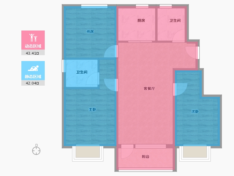 北京-北京市-公园都会-76.00-户型库-动静分区