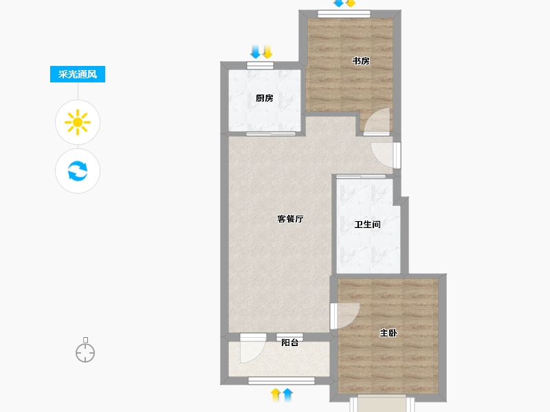 北京-北京市-公园都会-57.60-户型库-采光通风