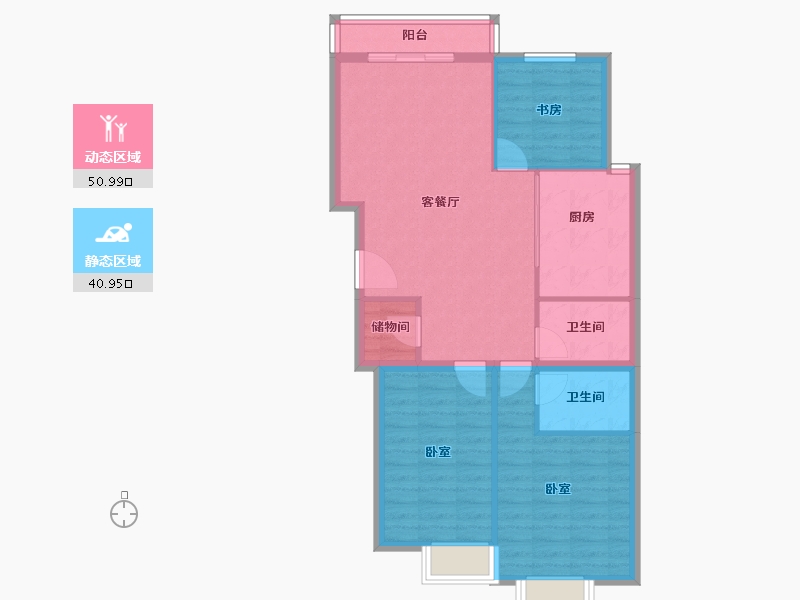 北京-北京市-丽都壹号·峯境-83.30-户型库-动静分区