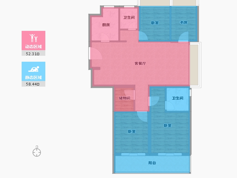 江苏省-南京市-宋都柏悦府-99.99-户型库-动静分区