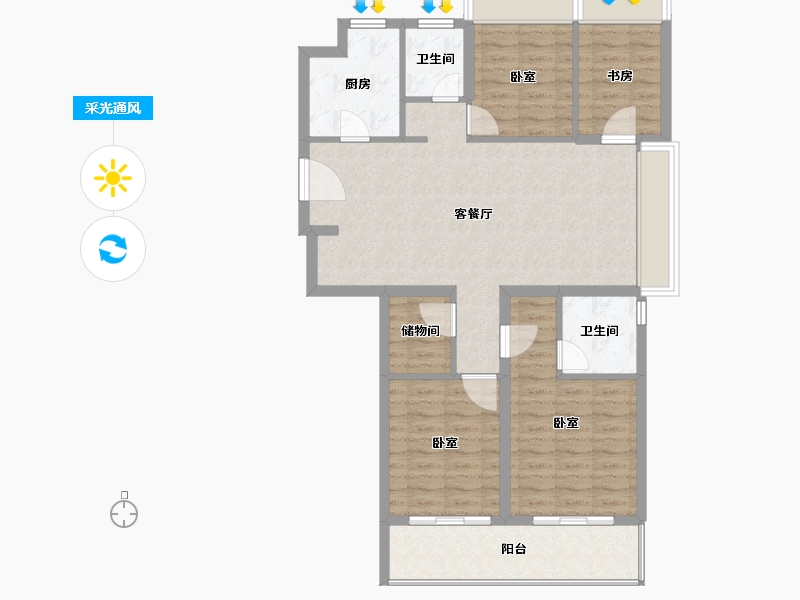 江苏省-南京市-宋都柏悦府-99.99-户型库-采光通风