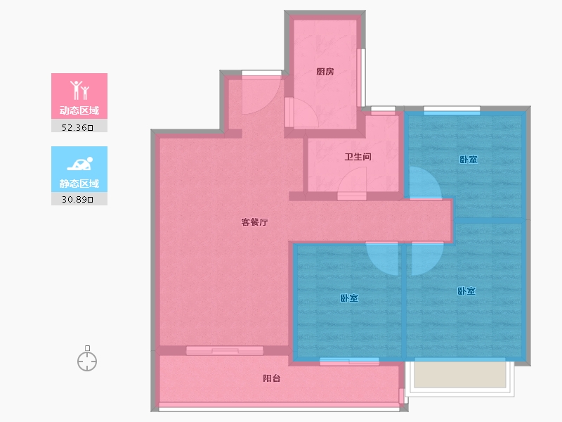 江苏省-南京市-宋都柏悦府-73.99-户型库-动静分区