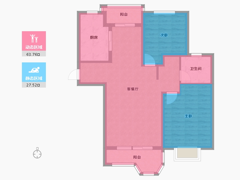 上海-上海市-珠江新城-84.00-户型库-动静分区