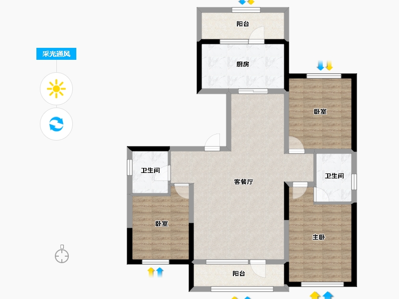 吉林省-长春市-天禄金典名城-101.06-户型库-采光通风