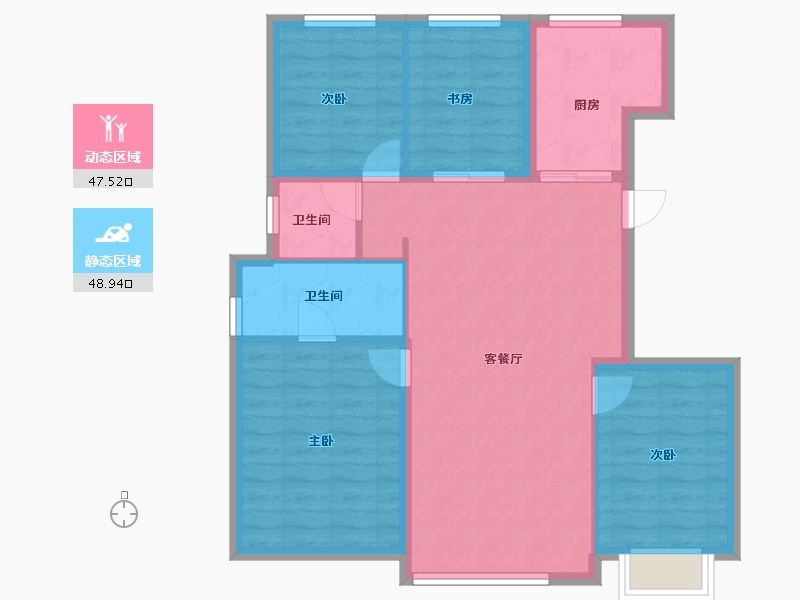 北京-北京市-和光瑞府-87.20-户型库-动静分区