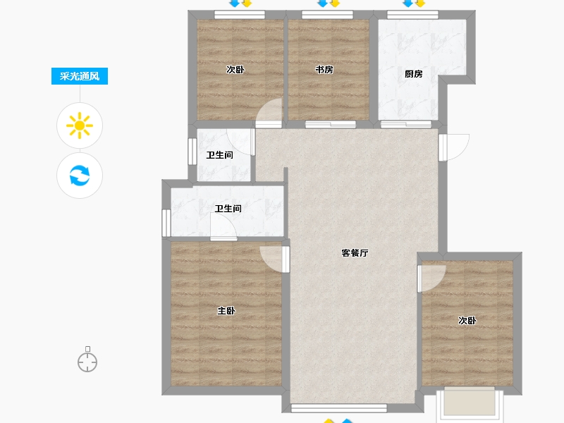 北京-北京市-和光瑞府-87.20-户型库-采光通风