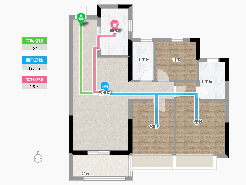 江苏省-南京市-新生圩宝龙广场-71.20-户型库-动静线