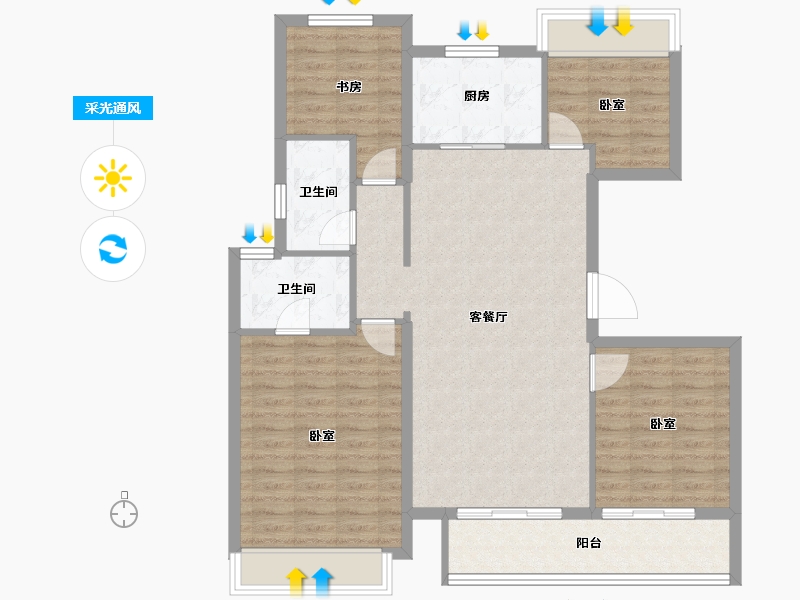 江苏省-南京市-宋都柏悦府-104.01-户型库-采光通风