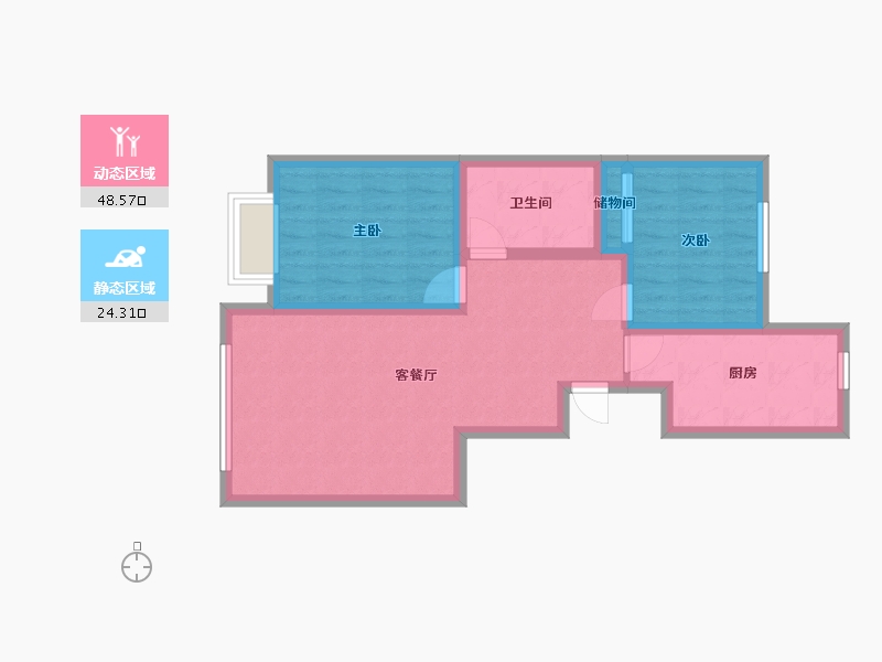 甘肃省-兰州市-安宁区-80.00-户型库-动静分区